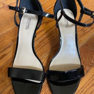 Michael Kors black leather stiletto sandals